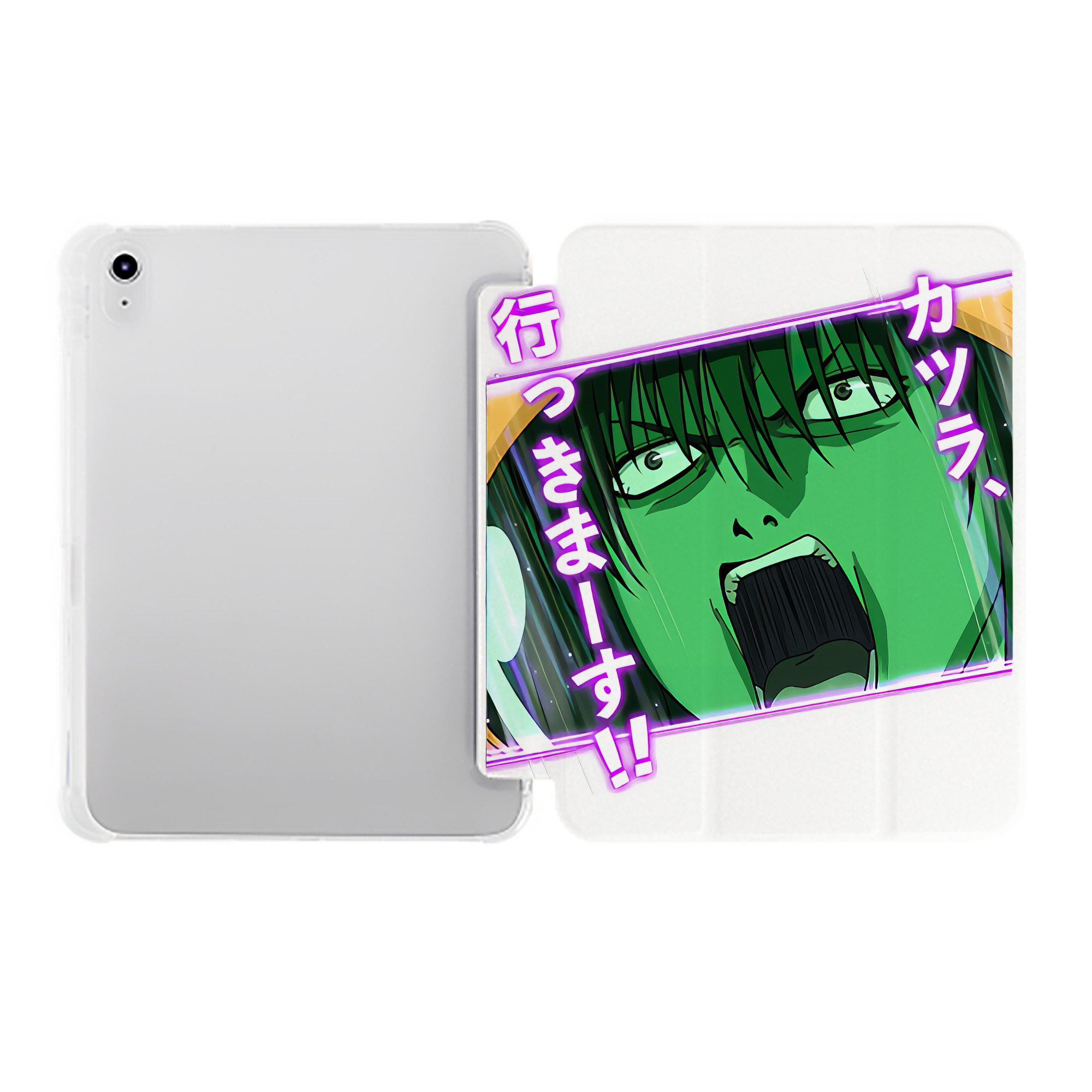 （画像用） ぎんたま 坂田銀時（さかたぎんとき） 神楽 志村新八（しむら しんぱち） GINTAMA Sakata Gintoki Kagura Shimura Shinpachi IPad ケース ペン収納付き 三つ折りスタンド PUレザー×シリコン 対応機種9.5/10.5/10.9インチ